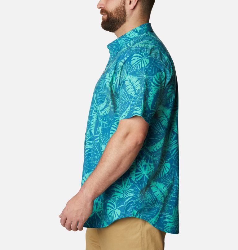 Men's Columbia Rapid Rivers Printed Short Sleeve Shirts Turquoise | Plus Size CA-Q13C5